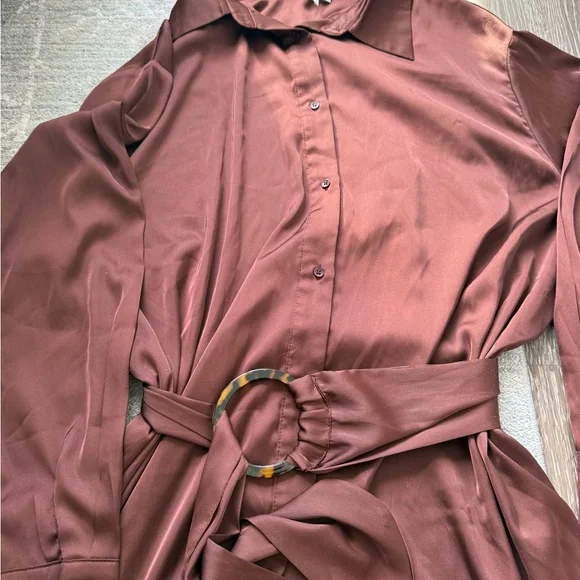 Princess Polly Satin Mini Shirt Dress - Picture 3 of 3